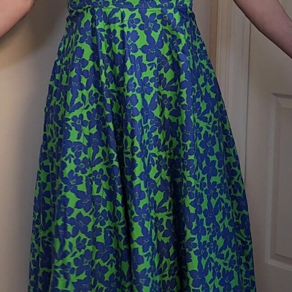 Shoshanna Majorelle Dress - Blue and Green - Size 8 - Picture 3 of 4